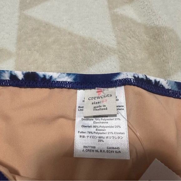 J crew Girls' swim bottoms with UPF 50+ navy tie dye - Picture 4 of 5